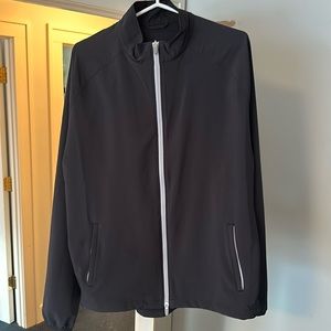 Peter Millar Large Black and Gray Golf Zip Jacket